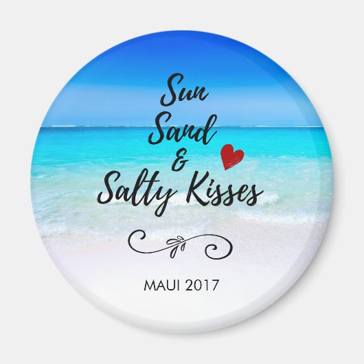 Sun Sand and Salty Kisses Tropical Beach Magneet (Voorkant)