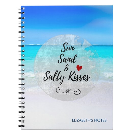 Sun Sand and Salty Kisses Tropical Beach Notitieboek (Voorkant)