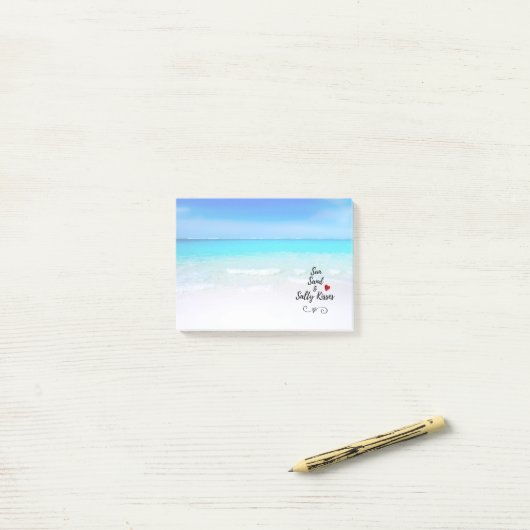 Sun Sand and Salty Kisses Tropical Beach Post-it® Notes (Op bureau)