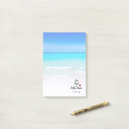 Sun Sand and Salty Kisses Tropical Beach Post-it® Notes (Op bureau)