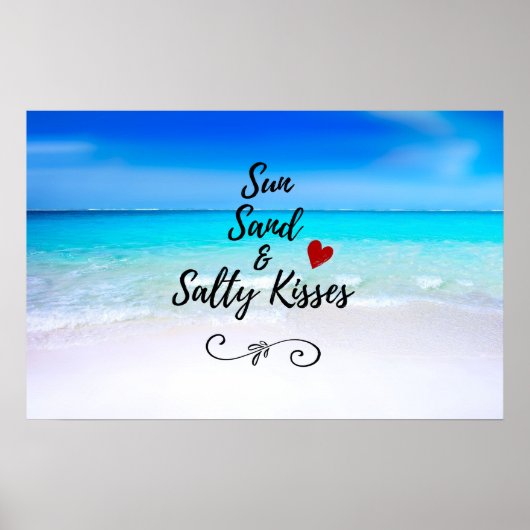 Sun Sand and Salty Kisses Tropical Beach Poster (Voorkant)