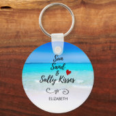 Sun Sand and Salty Kisses Tropical Beach Sleutelhanger (Voorkant)