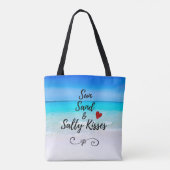 Sun Sand and Salty Kisses Tropical Beach Tote Bag (Achterkant)