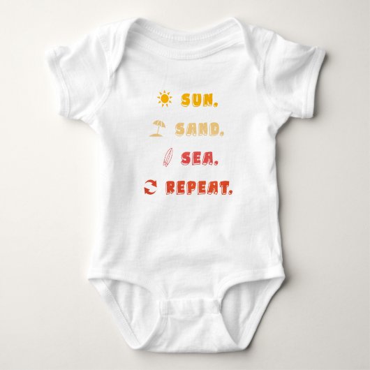 Sun Sand Sea Repeat – Beach Vibes Toddler Bodysuit (Voorkant)