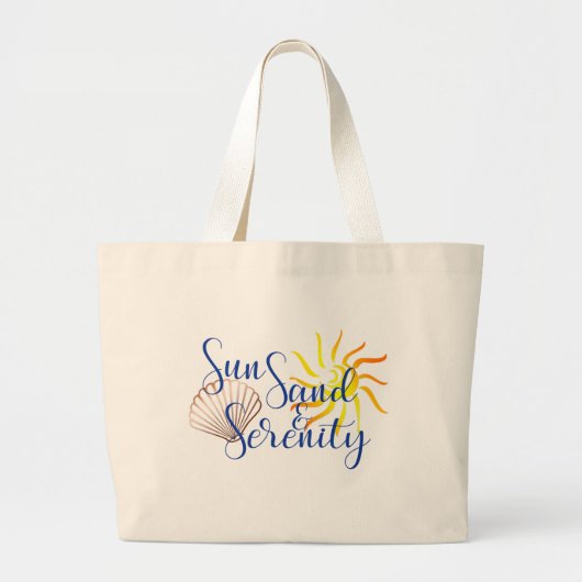 Sun Sand Serenity Large Beach Bag Grote Tote Bag (Voorkant)