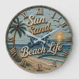 Sun Sand Surf Beach Life Coastal Beach House Decor Grote Klok