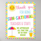 Sun-Sational Teacher Appreciation Sign Poster (Voorkant)