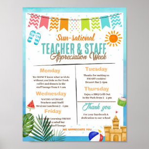 Sun-sational Teacher Appreciation Week Route Poster