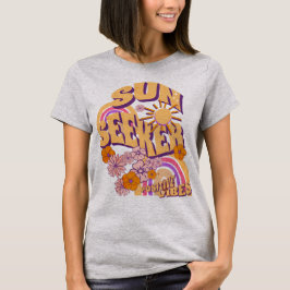 Sun Seeker Positive Vibes Summer Vacation Floral T-shirt