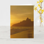 Sun Set op Ipanema Beach Brazilië Kaart (Gele Bloem)