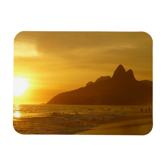 Sun Set op Ipanema Beach Brazilië Magneet (Horizontaal)