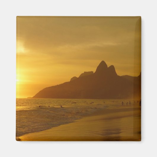Sun Set op Ipanema Beach Brazilië Magneet (Voorkant)