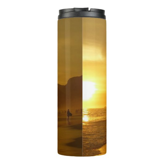 Sun Set op Ipanema Beach Brazilië Thermosbeker (Achterkant)