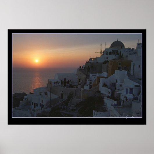 Sun Set op Santorini Poster (Voorkant)