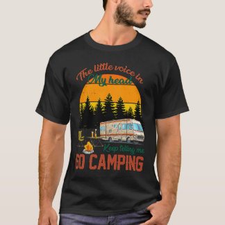 Sun set Retro Camping Camper Little Voice in Mijn T-shirt
