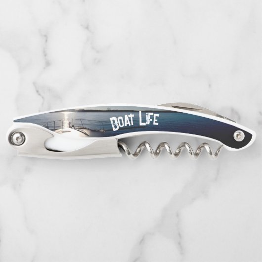 Sun Setting over Lake and Boat Kurkentrekker (Voorkant)