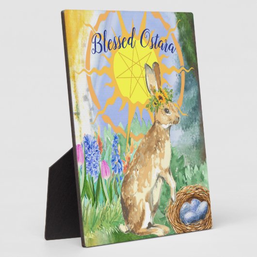 Sun Shine Ostara Rabbit Wiccan Altar Fotoplaat (Zijkant)