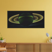 Sun Shining Behind Planet Saturn Casting a Shadow Canvas Afdruk (Insitu (Woonkamer))