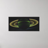 Sun Shining Behind Planet Saturn Casting a Shadow Canvas Afdruk (Voorkant)