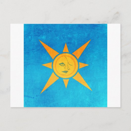 Sun Shining, Moon Slaap-zon- en maansymbool Briefkaart (Voorkant)