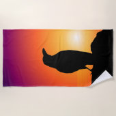 Sun Silhouette Black Raven Beach Towel Strandlaken (Voorkant)
