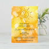 Sun Sketch Geslachtsneutrale Sjabloon Uitnodiging (Staand voorkant)