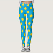 Sun & Sky: Yellow Polka Dot on Azure Leggings (Voorkant)