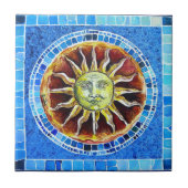 "Sun" — Small Ceramic Photo Tile (4,25" x 4,25") Tegeltje (Voorkant)