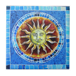 "Sun" — Small Ceramic Photo Tile (4,25" x 4,25") Tegeltje