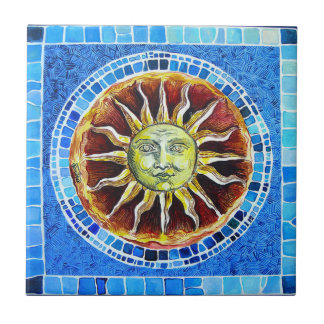 "Sun" — Small Ceramic Photo Tile (4,25" x 4,25") Tegeltje