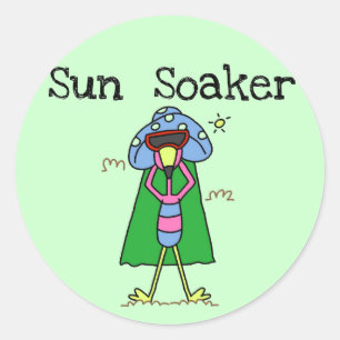 Sun Soaker Flamingo Tshirts en geschenken Ronde Sticker