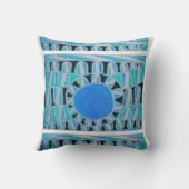 SUN SOLAR ENERGY Blauwgroen Blue Black White Kussen (Achterkant)