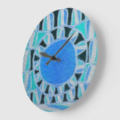 SUN SOLAR ENERGY Blauwgroen Blue White Black Grote Klok (Hoek)