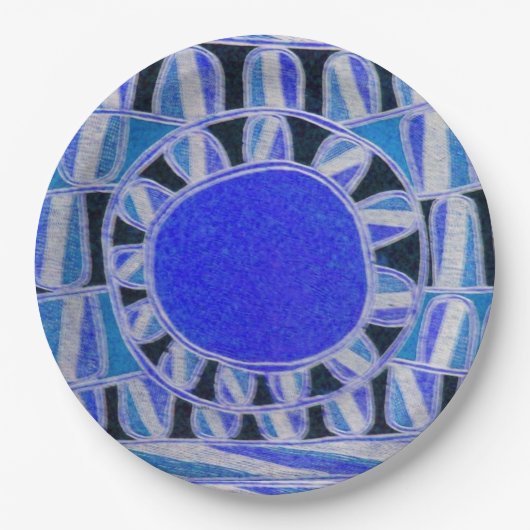 SUN SOLAR ENERGY Blue White Black Papieren Bordje (Voorkant)