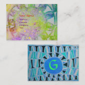 SUN SOLAR ENERGY MONOGRAM blauw paars groen Visitekaartje (Voorkant / Achterkant)