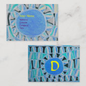 SUN SOLAR ENERGY MONOGRAM blauw zwart zwart zwart Visitekaartje (Voorkant / Achterkant)