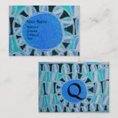 SUN SOLAR ENERGY MONOGRAM blauw zwart zwart zwart Visitekaartje (Voorkant / Achterkant)