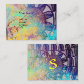 SUN SOLAR ENERGY MONOGRAM blue roze fuchsia Visitekaartje (Voorkant / Achterkant)