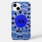 SUN SOLAR ENERGY MONOGRAM Blue White Black Case-Mate iPhone Case (Achterkant)