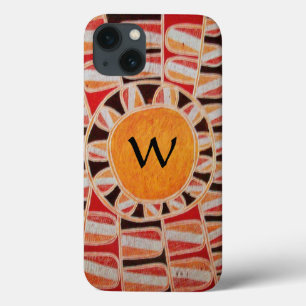 SUN SOLAR ENERGY MONOGRAM geel oranje rood zwart Case-Mate iPhone Case