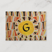 SUN SOLAR ENERGY MONOGRAM geel oranje rood zwart Visitekaartje (Achterkant)