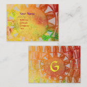 SUN SOLAR ENERGY MONOGRAM geel oranje rood zwart Visitekaartje (Voorkant / Achterkant)