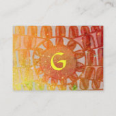 SUN SOLAR ENERGY MONOGRAM geel oranje rood zwart Visitekaartje (Achterkant)