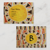 SUN SOLAR ENERGY MONOGRAM geel oranje rood zwart Visitekaartje (Voorkant / Achterkant)