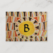 SUN SOLAR ENERGY MONOGRAM geel oranje rood zwart Visitekaartje (Achterkant)