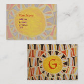 SUN SOLAR ENERGY MONOGRAM geel oranje rood zwart Visitekaartje (Voorkant / Achterkant)