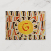 SUN SOLAR ENERGY MONOGRAM geel oranje rood zwart Visitekaartje (Achterkant)