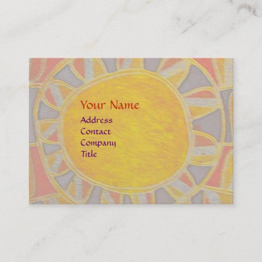 SUN SOLAR ENERGY MONOGRAM geel oranje rood zwart Visitekaartje (Voorkant)