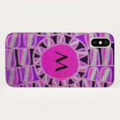 SUN SOLAR ENERGY MONOGRAM Pink Paars Black Case-Mate iPhone Case (Achterkant (horizontaal))
