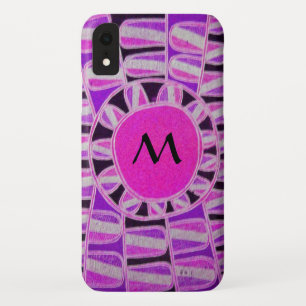 SUN SOLAR ENERGY MONOGRAM Pink Paars Black Case-Mate iPhone Case